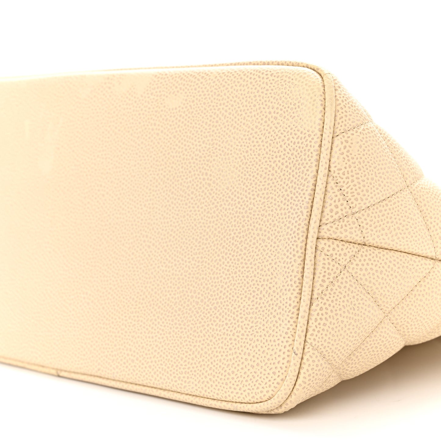 Caviar Quilted Medallion Tote Light Beige
