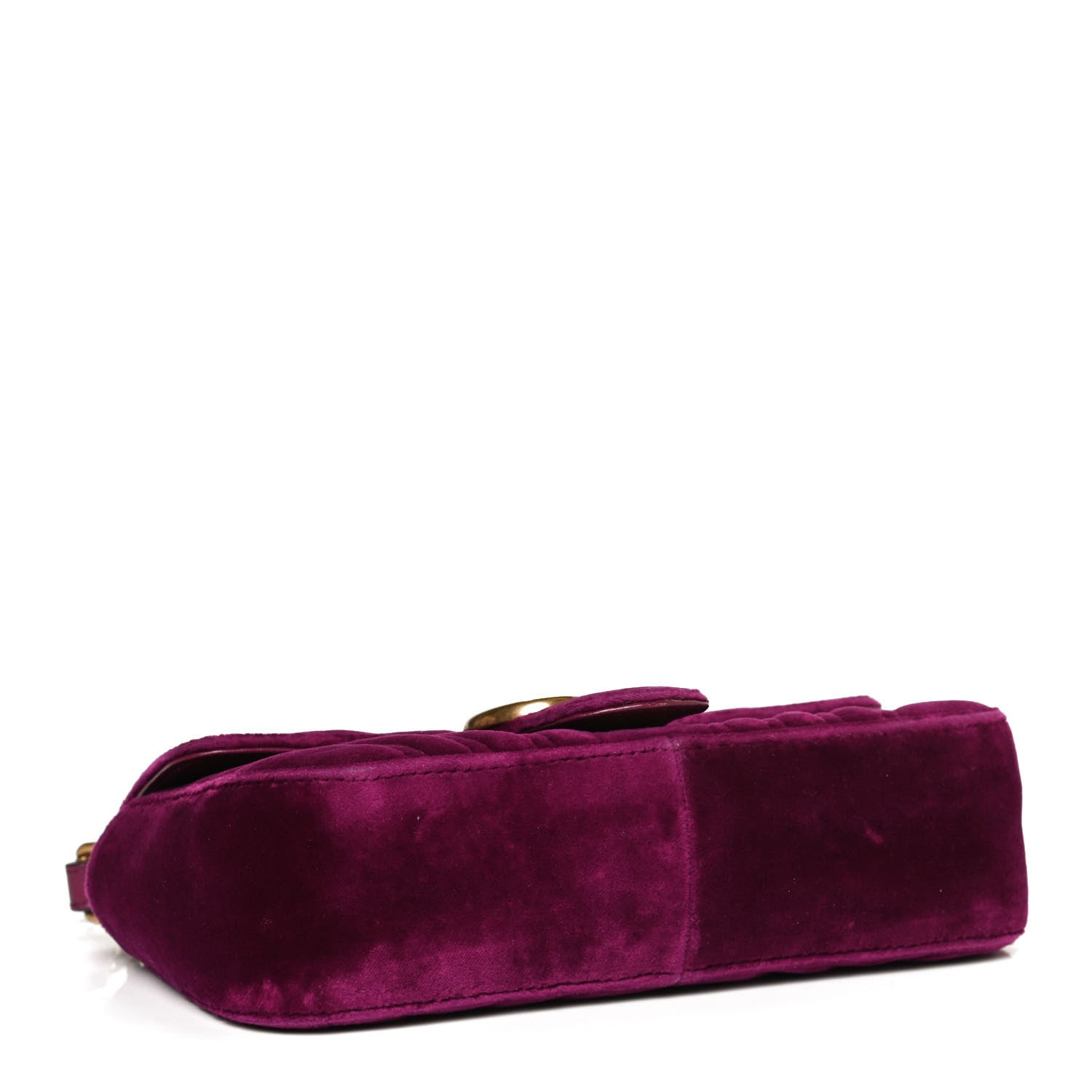 Gucci Velvet Matelasse Mini GG Marmont Shoulder Bag Fuchsia Violet Cyclamen 4 of 13
