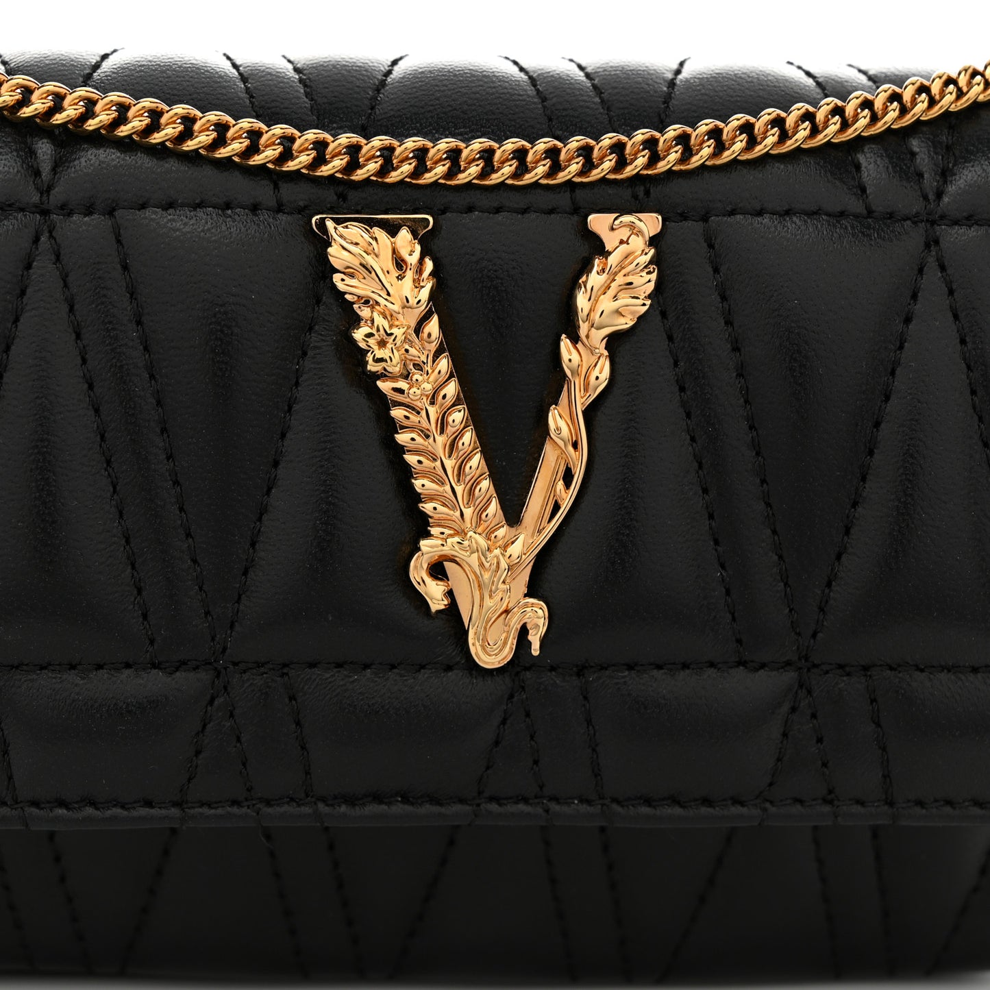 Nappa Quilted Virtus Evening Bag Black