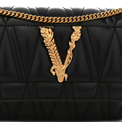 Versace Nappa Quilted Virtus Evening Bag Black 7 of 9
