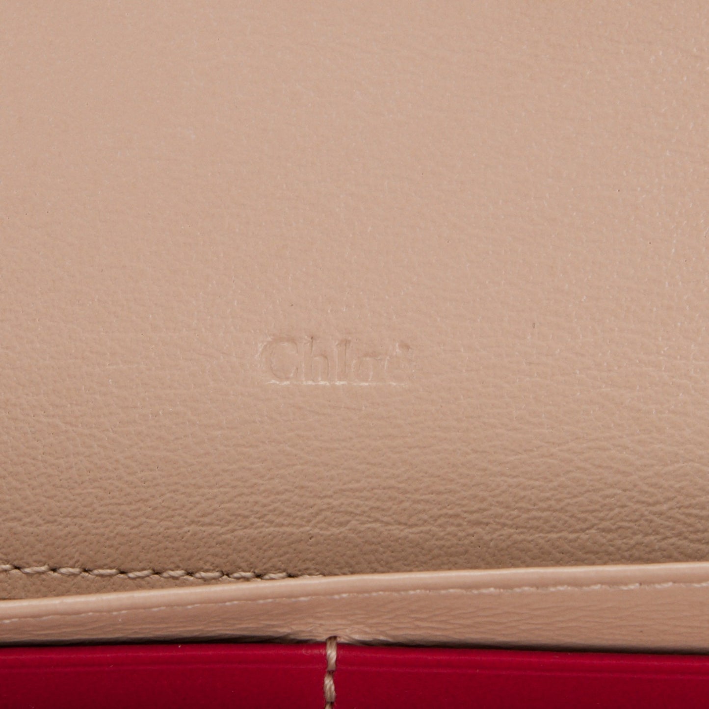 Grained Smooth Calfskin Indy Long Wallet Tulip Red