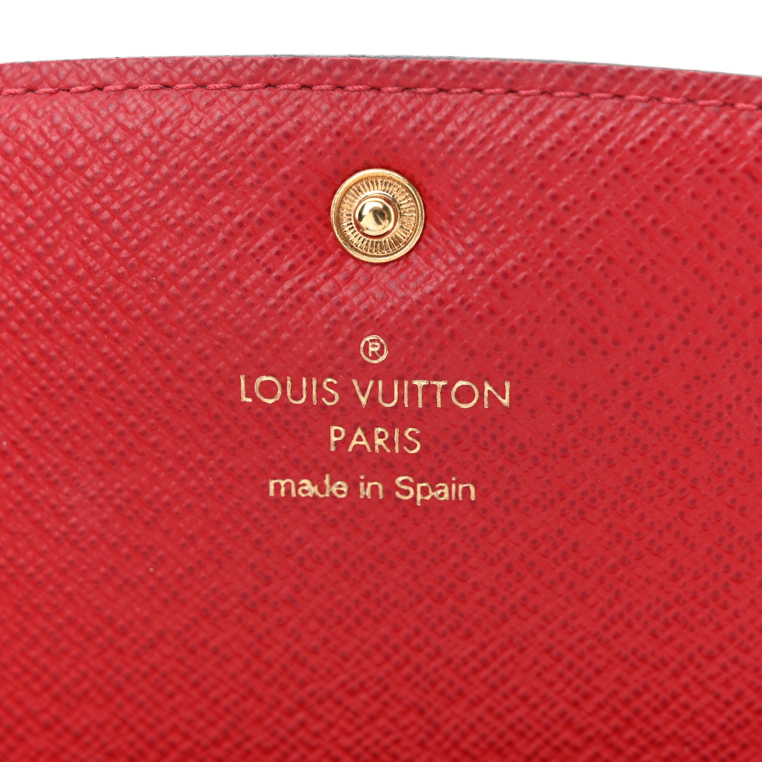 Louis Vuitton Damier Ebene Emilie Wallet Red 7 of 14