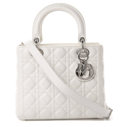 Christian Dior Lambskin Cannage Medium Lady Dior White 1 of 13