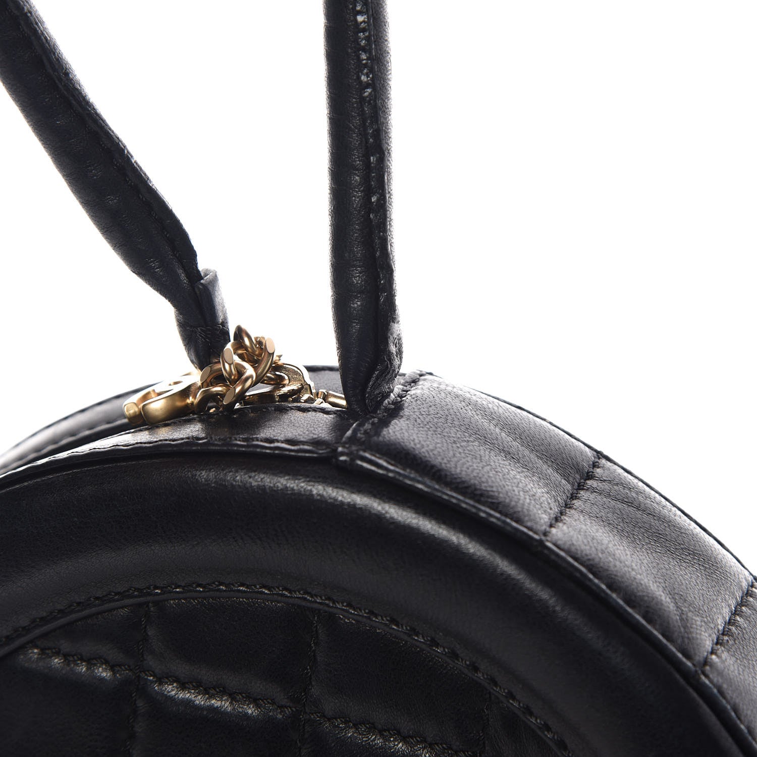 Chanel Lambskin Square Quilted Round Shoulder Bag Black 8 of 8