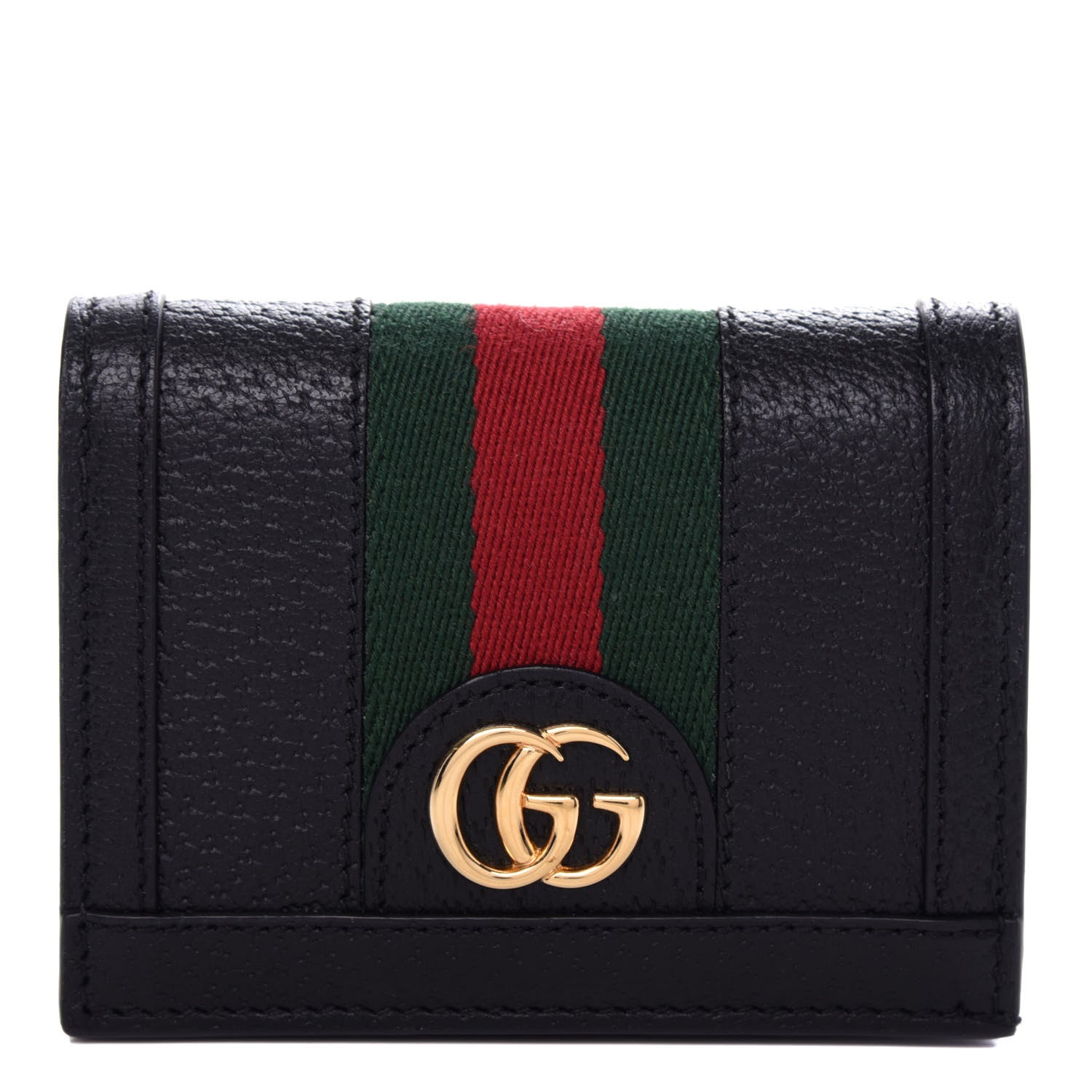 Gucci Calfskin Web Ophidia Card Case Black 1 of 8