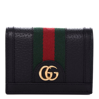 Gucci Calfskin Web Ophidia Card Case Black 1 of 8
