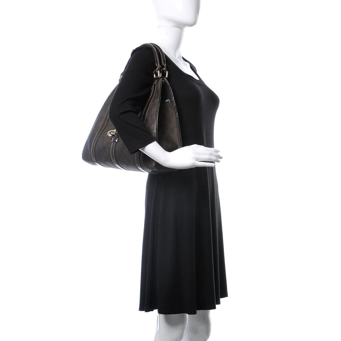 GG Plus Monogram Medium Joy Shoulder Bag Dark Brown