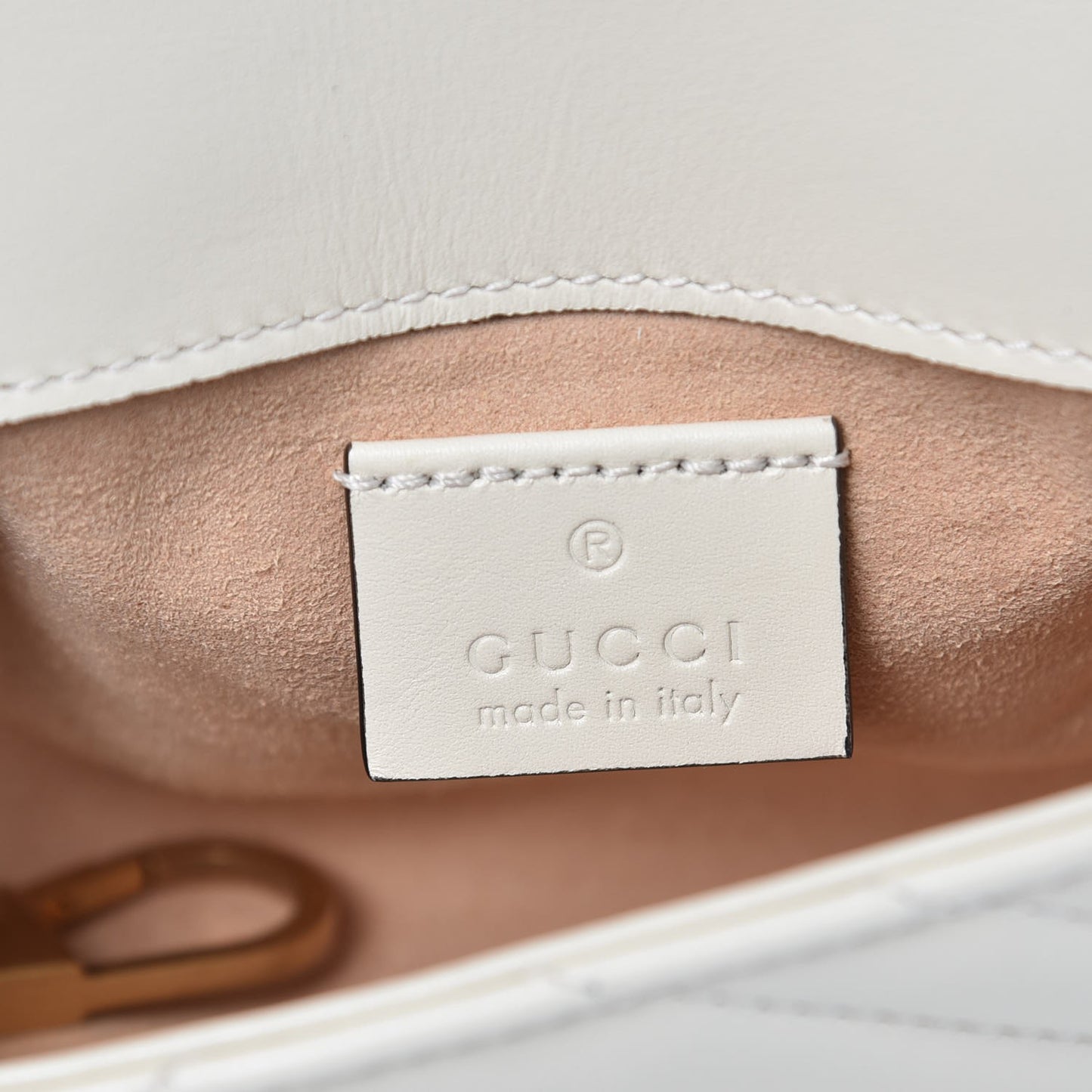 Calfskin Matelasse Super Mini GG Marmont Shoulder Bag White
