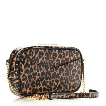 Saint Laurent Calfskin Heart Leopard Print Monogram Mini Lou Camera Bag Toffee 2 of 8