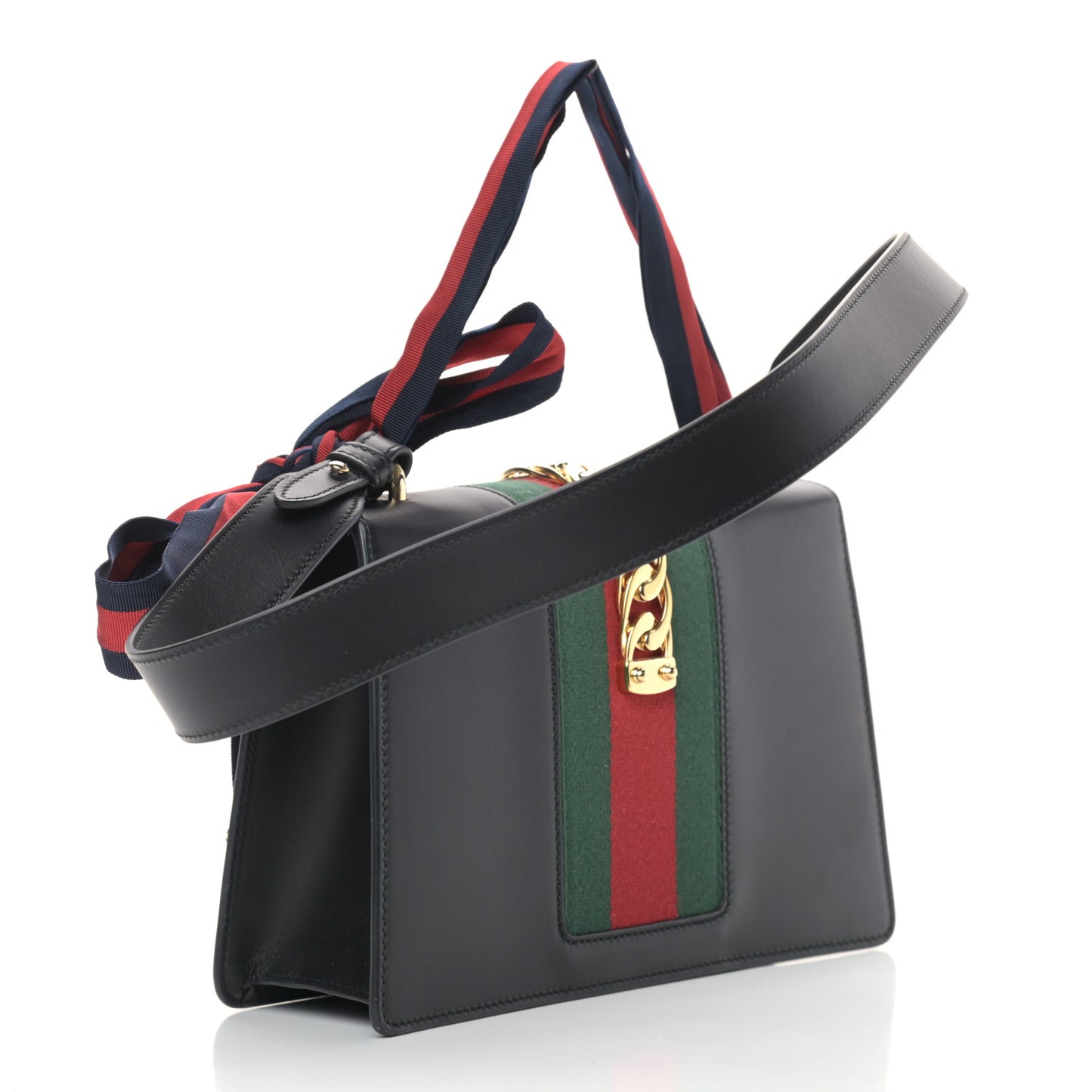 Calfskin Small Sylvie Shoulder Bag Black