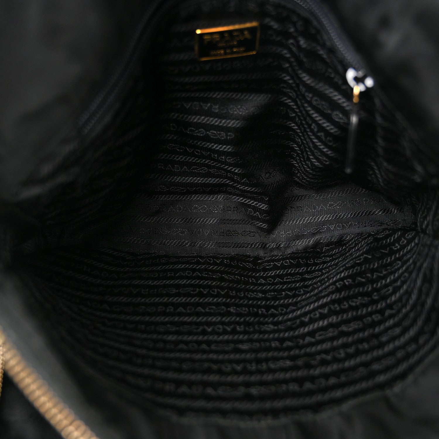 Prada Tessuto Nylon Acciaio Chain Shoulder Bag Black 5 of 11