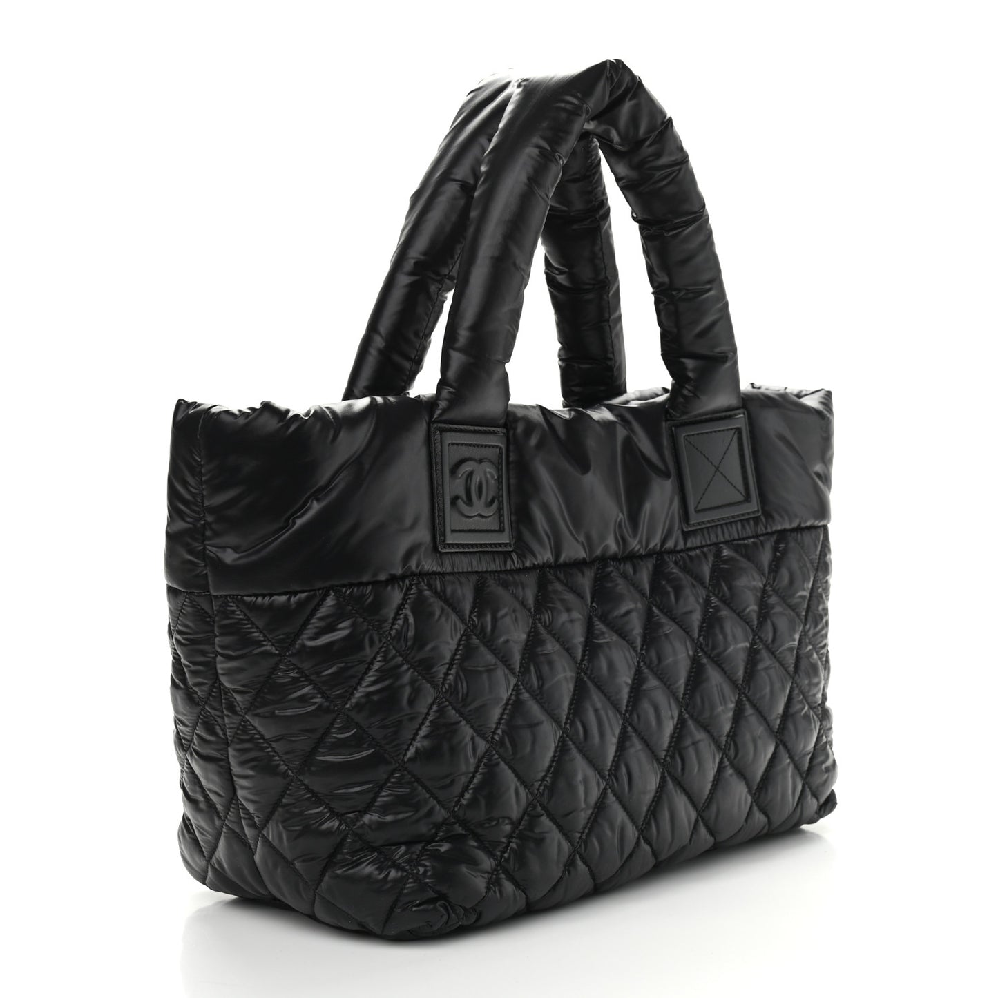 Nylon Quilted Small Coco Cocoon Tote Black