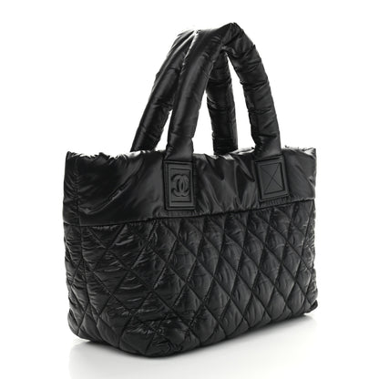 Chanel Nylon Quilted Small Coco Cocoon Tote Black 2 of 8