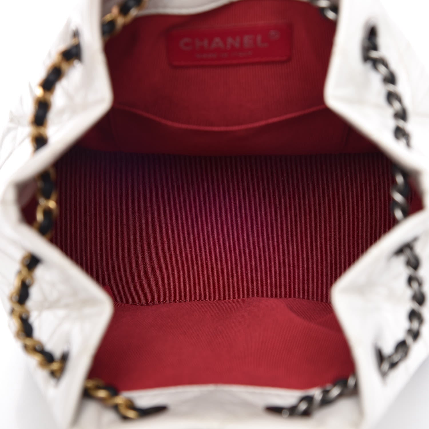 Chanel Aged Calfskin Quilted Small Gabrielle Backpack Black White 5 of 9