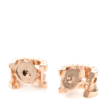 Bulgari 18K Rose Gold Diamond B.Zero1 Legend Hoop Earrings 3 of 6