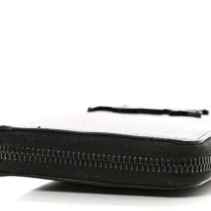 Saint Laurent Grain De Poudre Matelasse Chevron Monogram Monochrome Zip Around Wallet Black 8 of 10