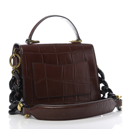 Marc Jacobs Calfskin Crocodile Embossed Uptown Shoulder Bag Brown 3 of 8