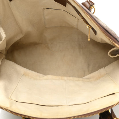 Gucci GG Supreme Monogram Azalea Calfskin Horsebit 1955 Duffle Bag Beige Ebony Brown Sugar 3 of 17
