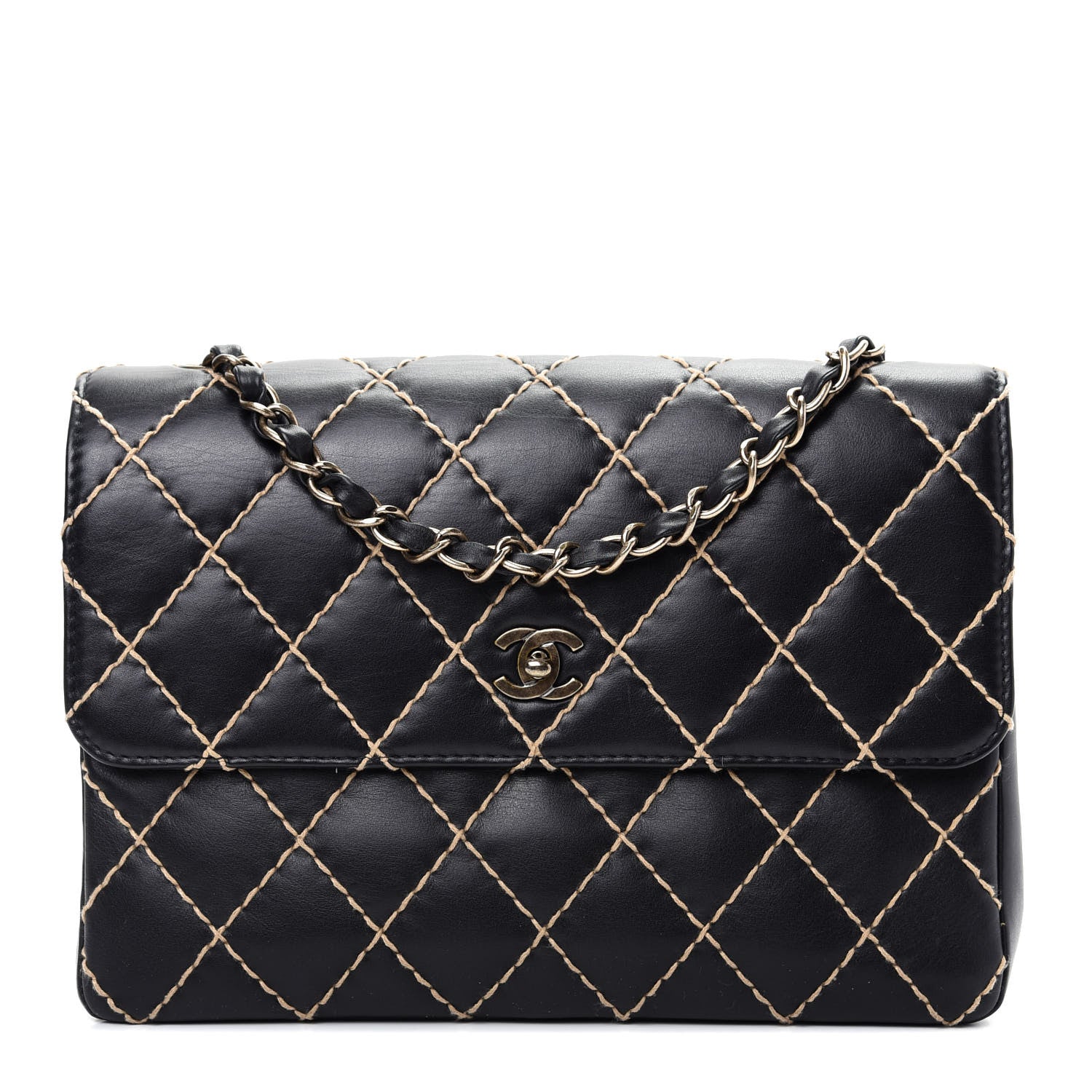 Chanel Calfskin Wild Stitch Jumbo Flap Black 1 of 9