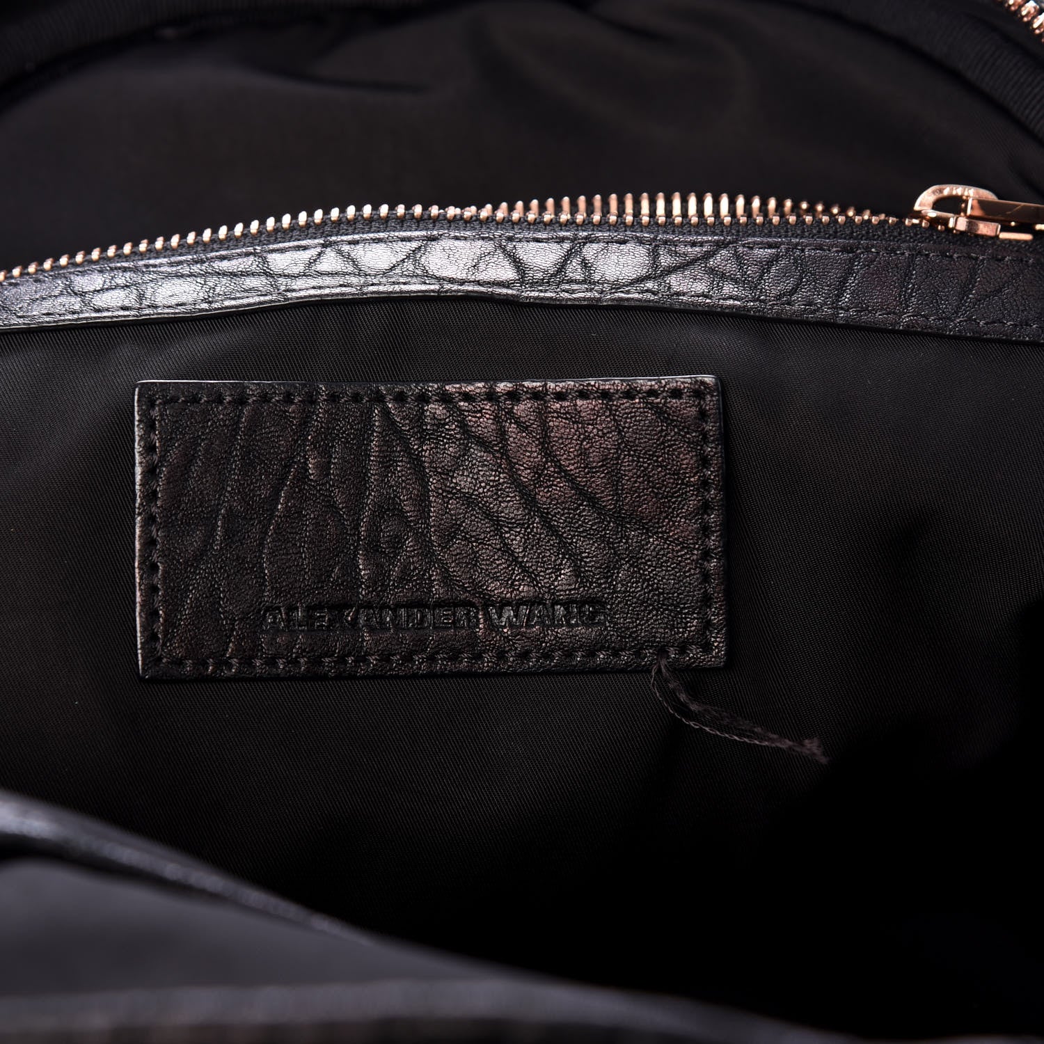 Alexander Wang Pebbled Lambskin Dumbo Backpack Black Rose Gold Hardware 5 of 9