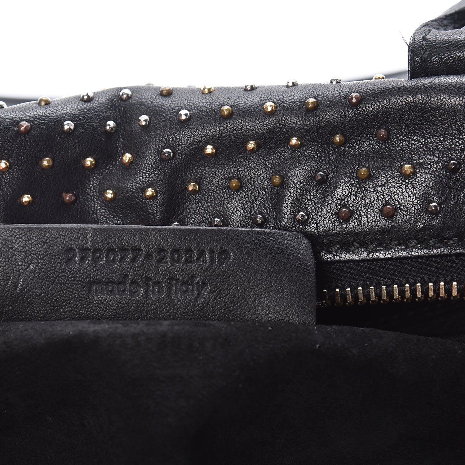 Saint Laurent Calfskin Rock Studded Easy Sac Black 7 of 14