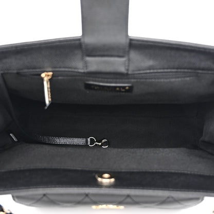 Chanel Caviar Quilted In Out Flap Shopping Tote Black 5 of 12