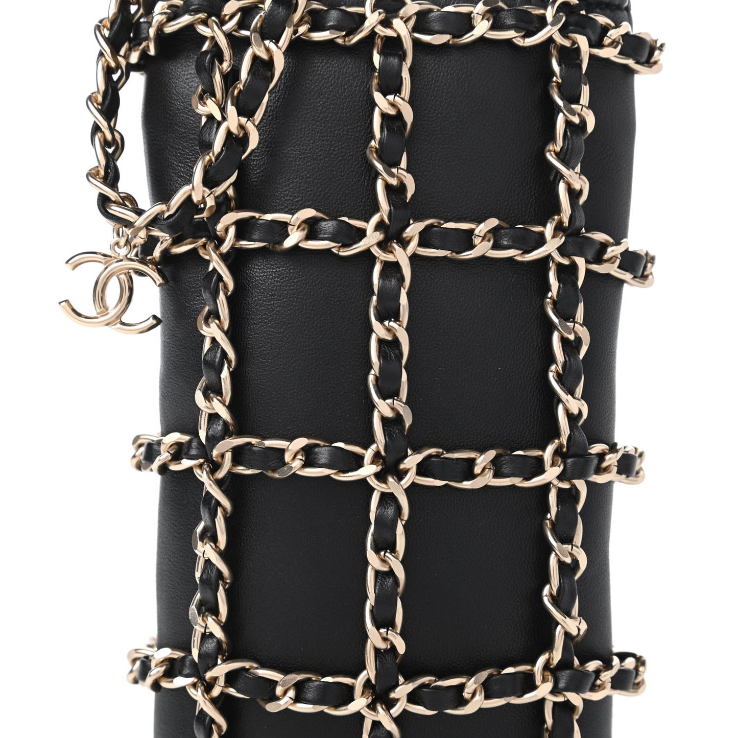 Lambskin Clutch With Chain Black