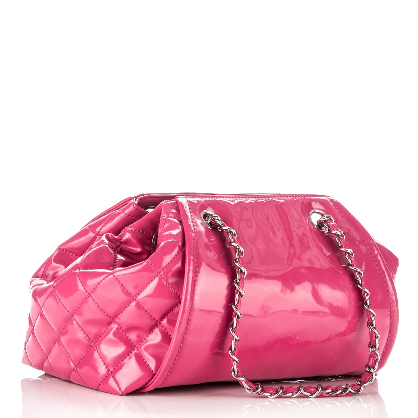 Vinyl Lipstick Ligne Accordion Tote Pink