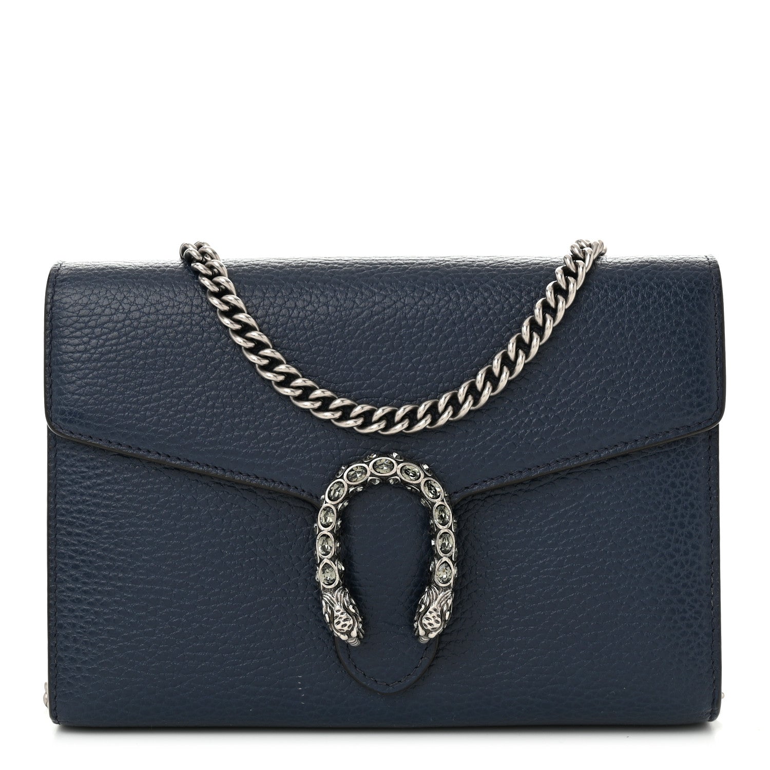 Gucci Calfskin Mini Dionysus Chain Wallet Blue Agata Black Diamond 1 of 10