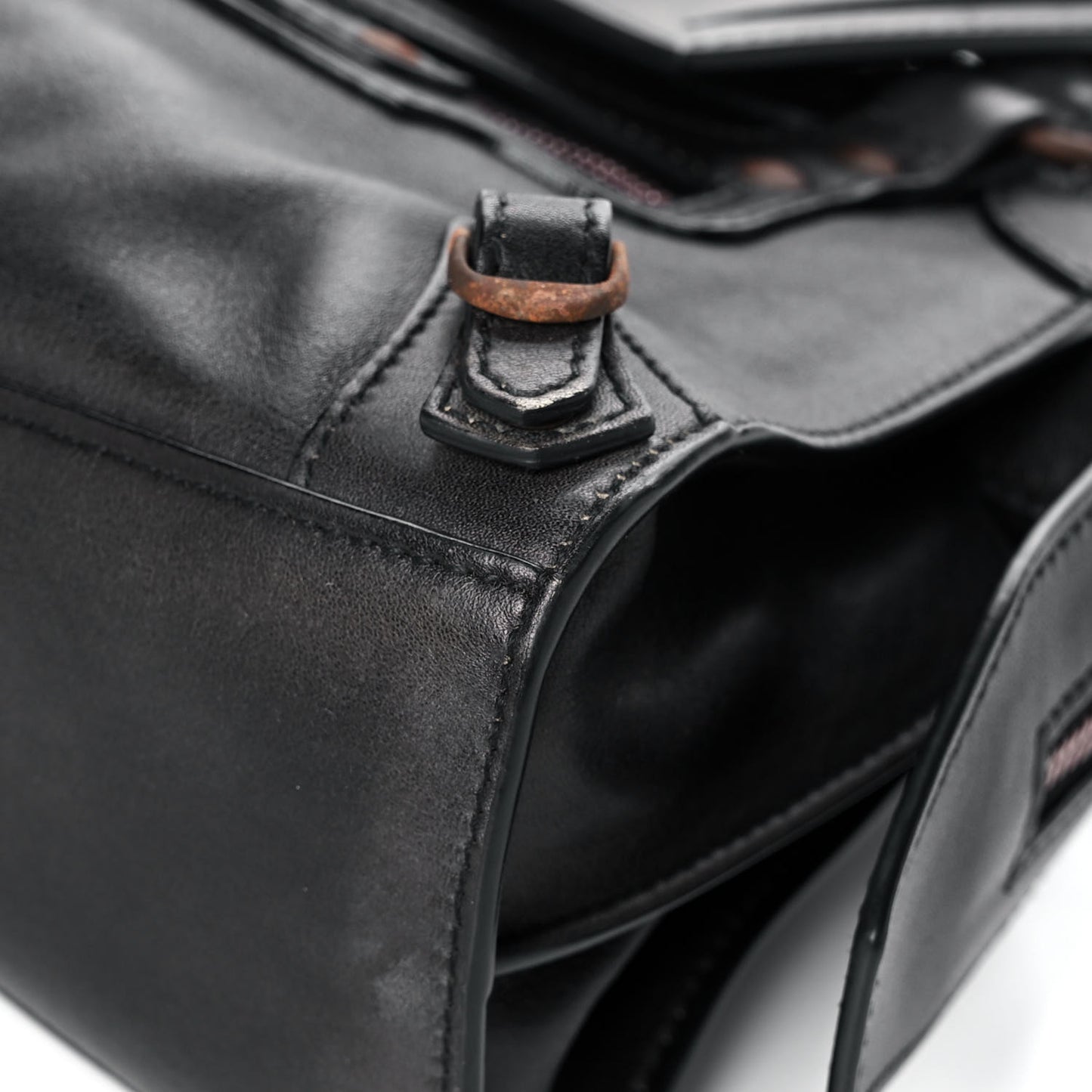 Used Calfskin Rust Hardware Mini Neo Classic City Black