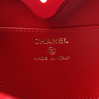 Chanel Plexiglass Heart Minaudiere Clutch Red 6 of 7