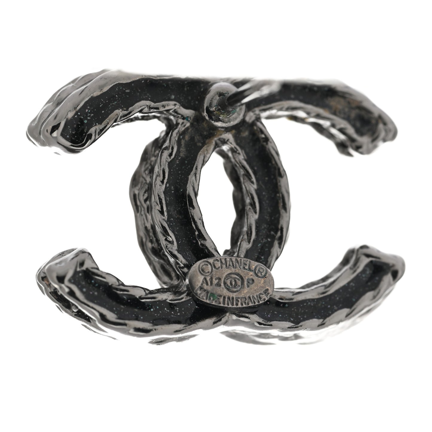 Ruthenium Crystal CC Earrings Black