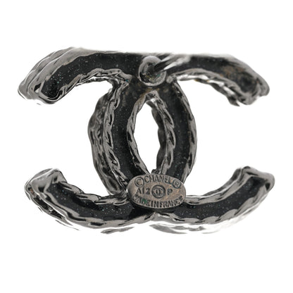 Chanel Ruthenium Crystal CC Earrings Black 4 of 4