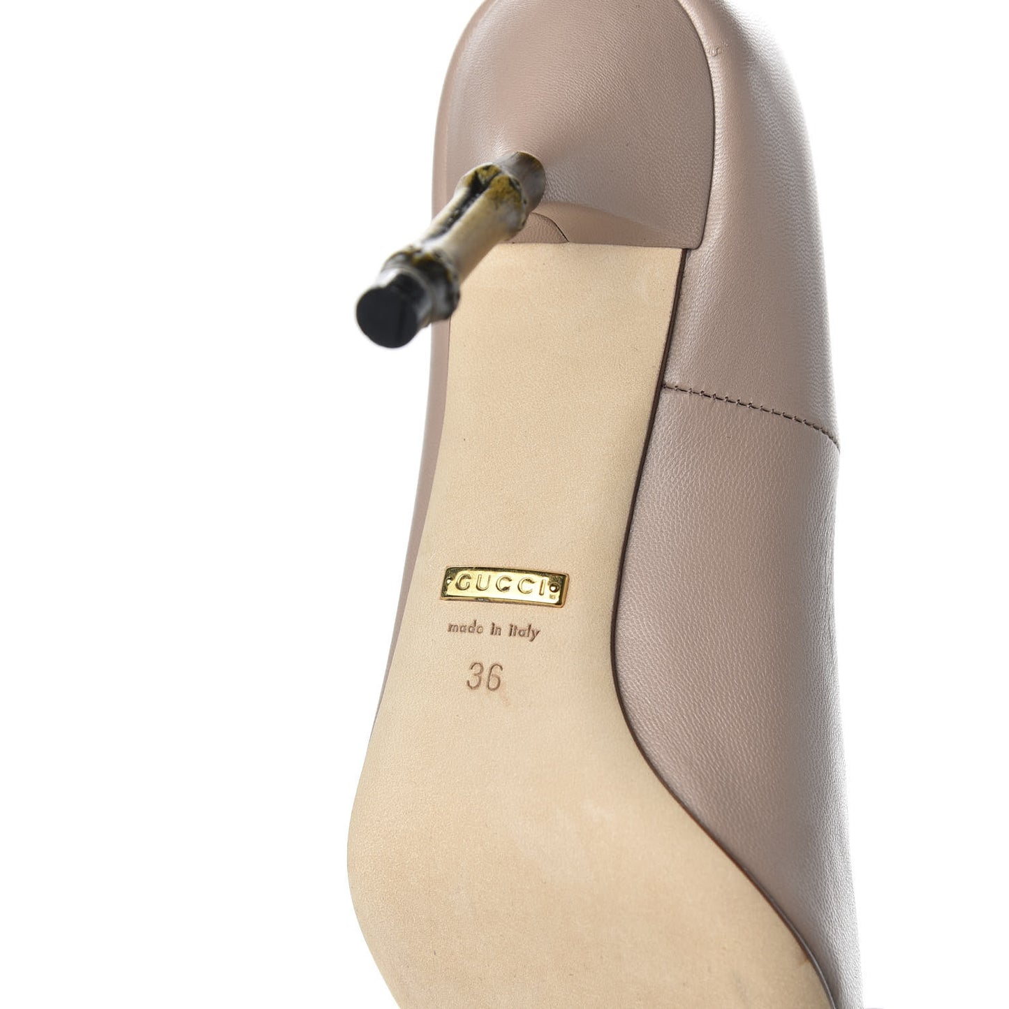 Calfskin Kristen Bamboo Pumps 36 Nude Pink