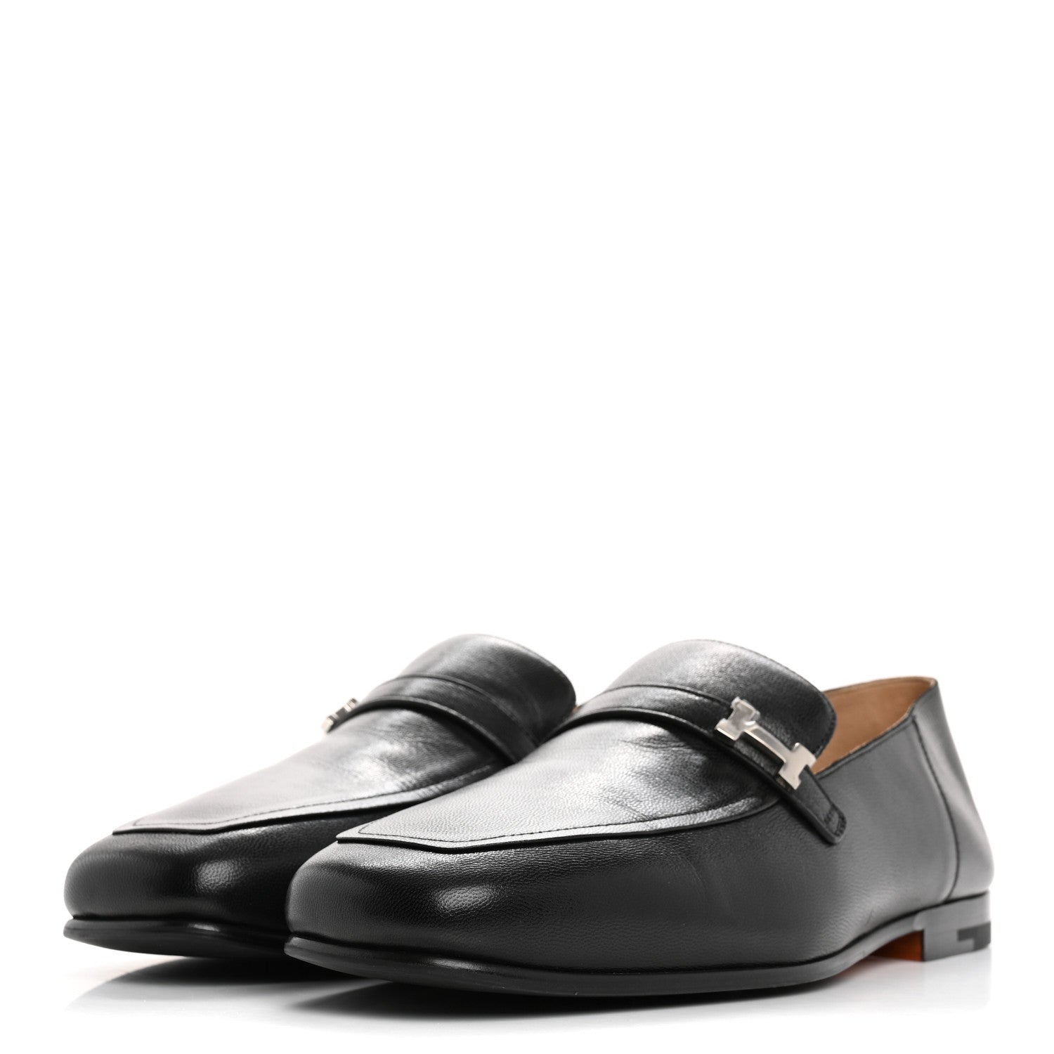 Hermes Goatskin Mens Giovanni Loafer 41 Black 4 of 10