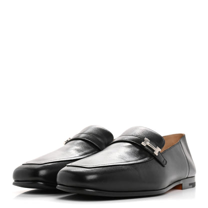 Hermes Goatskin Mens Giovanni Loafer 41 Black 4 of 10