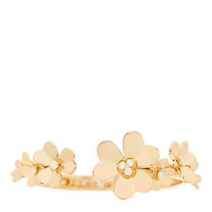 Van Cleef & Arpels 18K Yellow Gold Diamond Small Frivole 7 Flowers Bracelet M 1 of 7