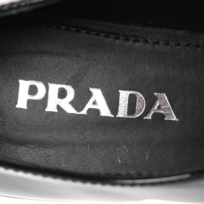 Prada Vernice Triangle 50mm Loafers 38 Black 8 of 12