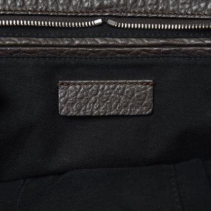 Alexander McQueen Pebbled Calfskin Large Skull Padlock Zip Around Tote Dark Brown 6 of 11