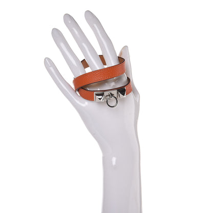 Hermes Epsom Rivale Double Tour Bracelet M Orange 2 of 5