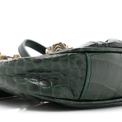 Balenciaga Extra Supple Calfskin Crocodile Embossed Mini Le Cagole Purse With Chain Forest Green 10 of 10