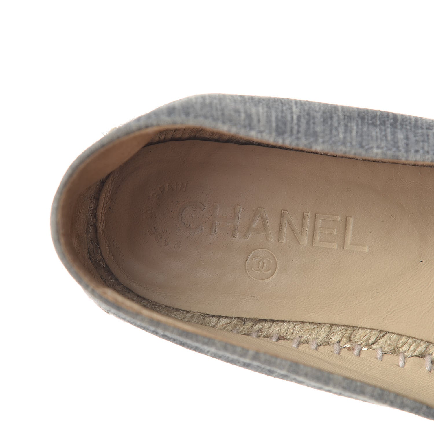 Chanel Striated Suede Espadrilles 37 Dark Grey 9 of 11