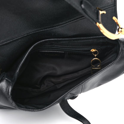 Christian Dior Grained Calfskin Saddle Bag Black 5 of 12