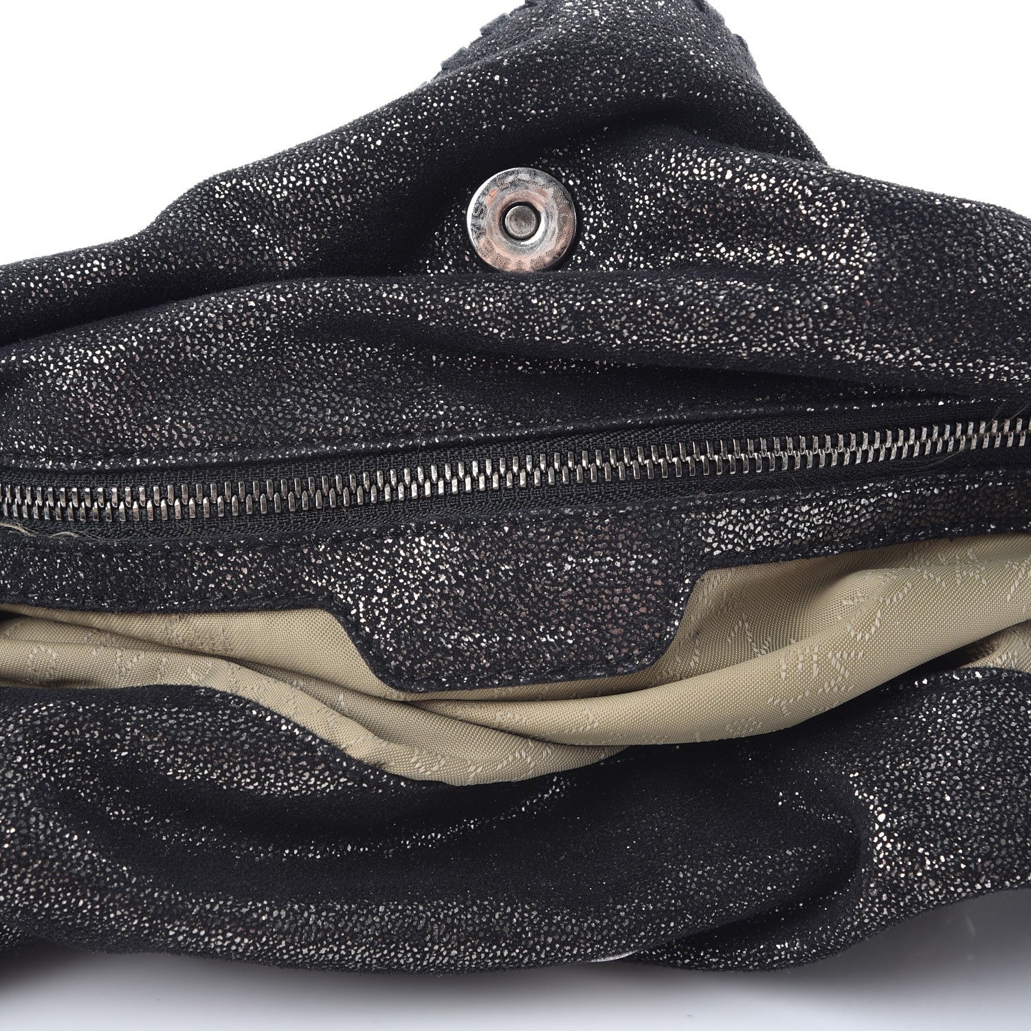 Stella McCartney Chamois Shiny Dotted Falabella Fold Over Tote Ruthenium 6 of 6