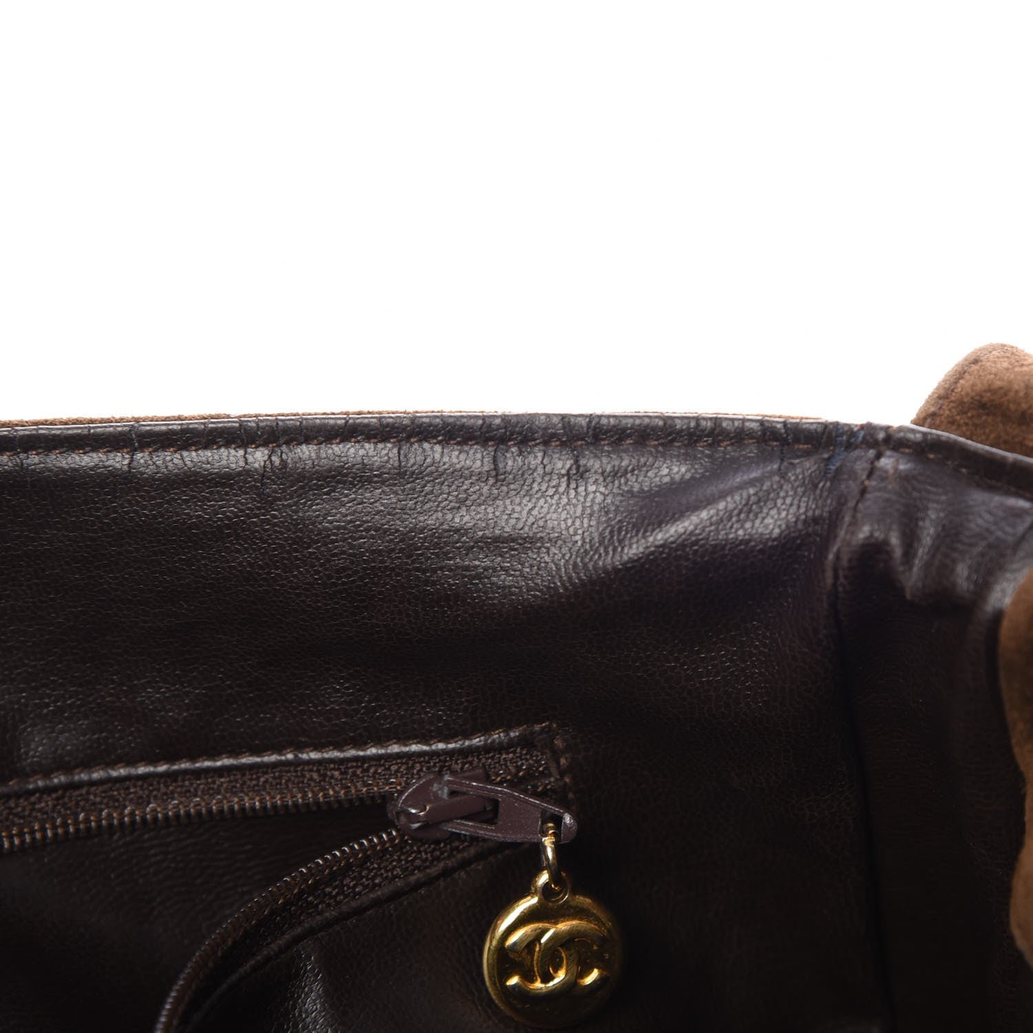 Chanel Suede CC Fringe Messenger Flap Bag Brown 10 of 11