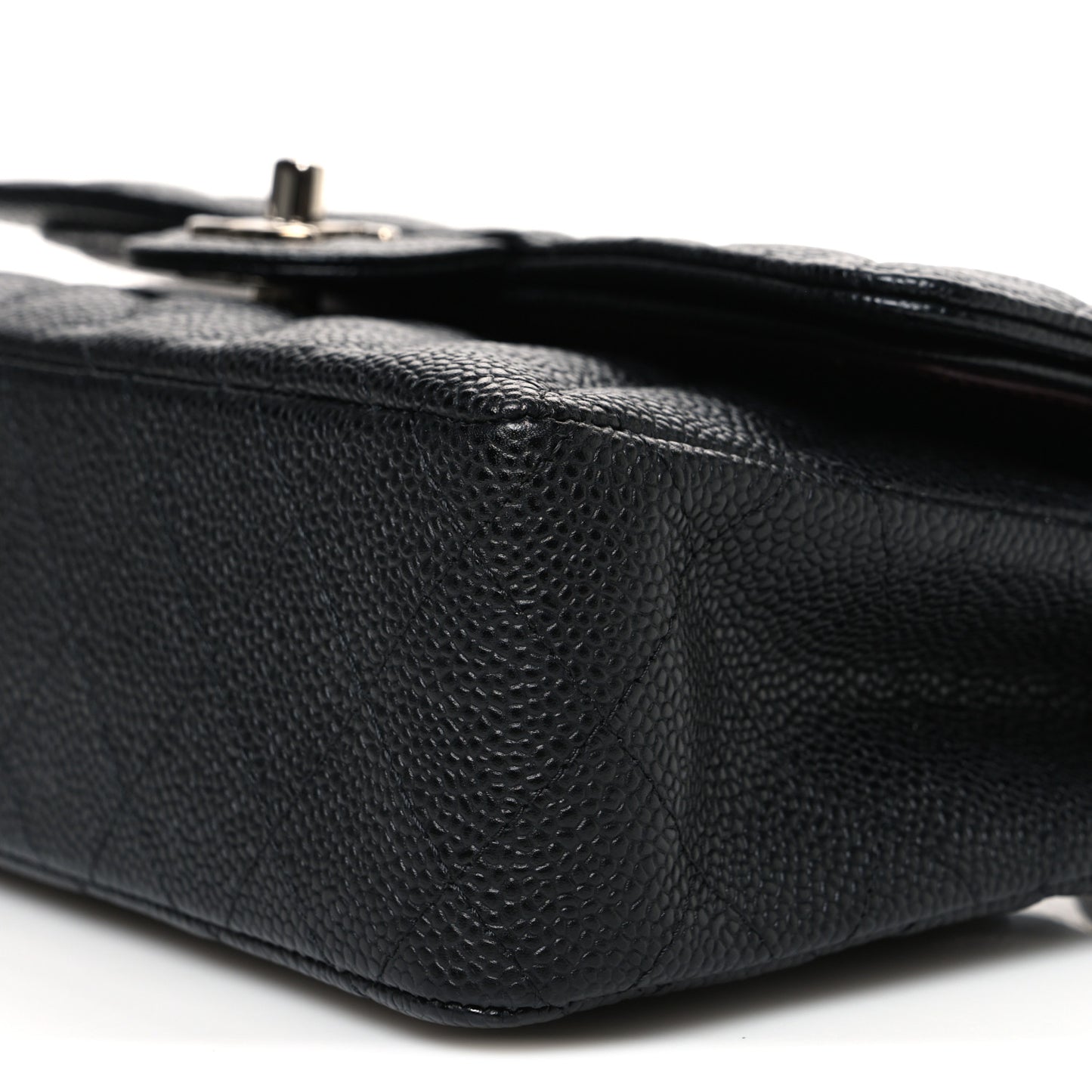 Caviar Quilted Small Double Flap Black