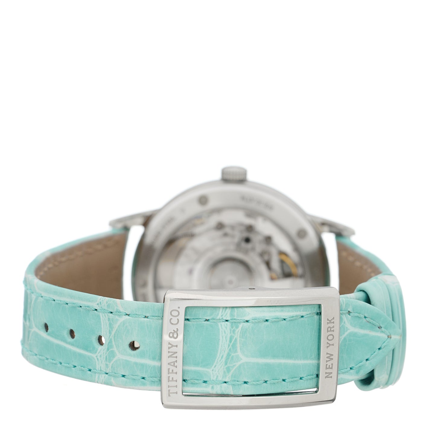 Stainless Steel Alligator Diamond 34mm CT60 3-Hand Automatic Watch White