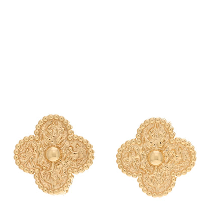 Van Cleef & Arpels 18K Yellow Gold Vintage Alhambra Earrings 1 of 5