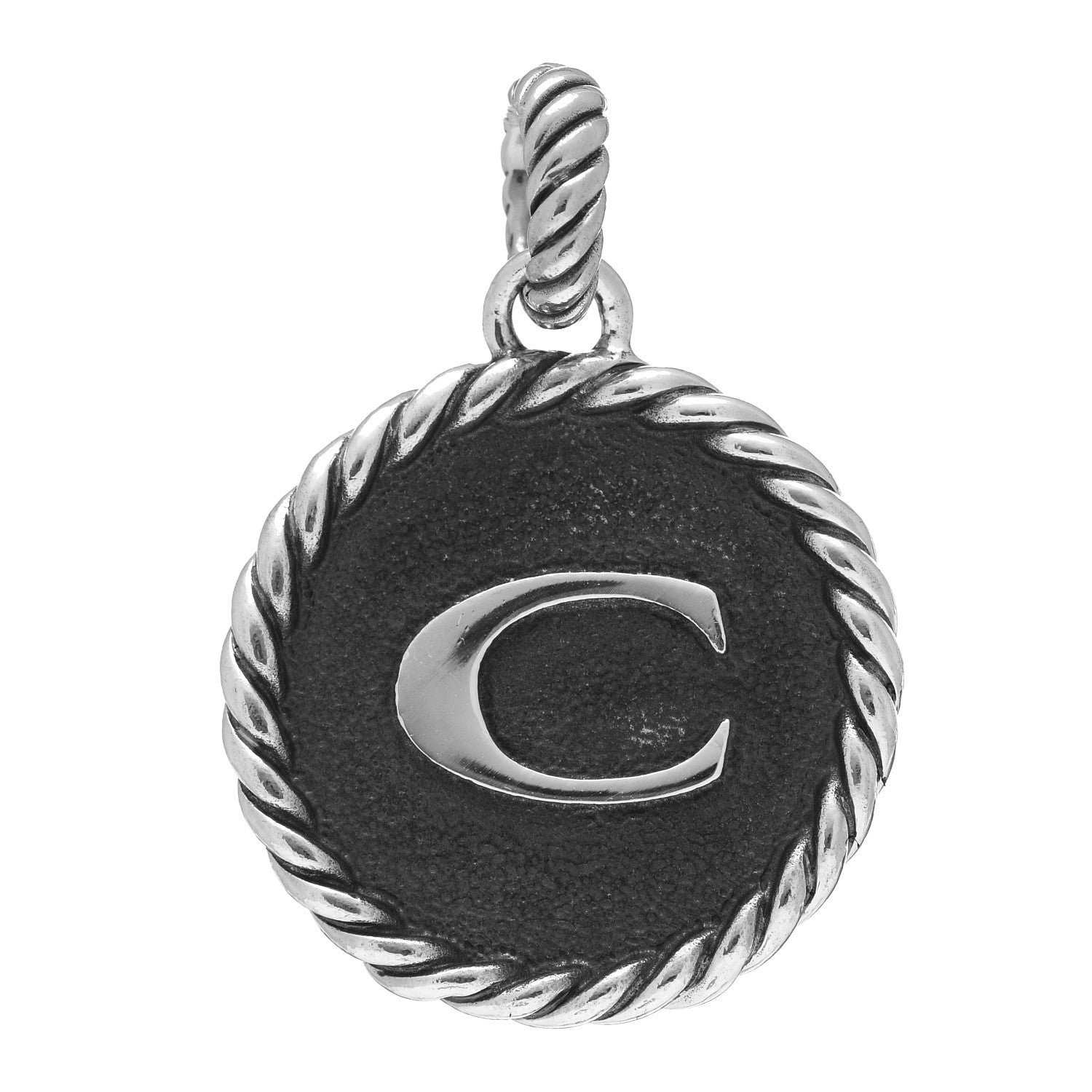 David Yurman Sterling Silver Cable Collectibles Initial C Charm Pendant 1 of 3