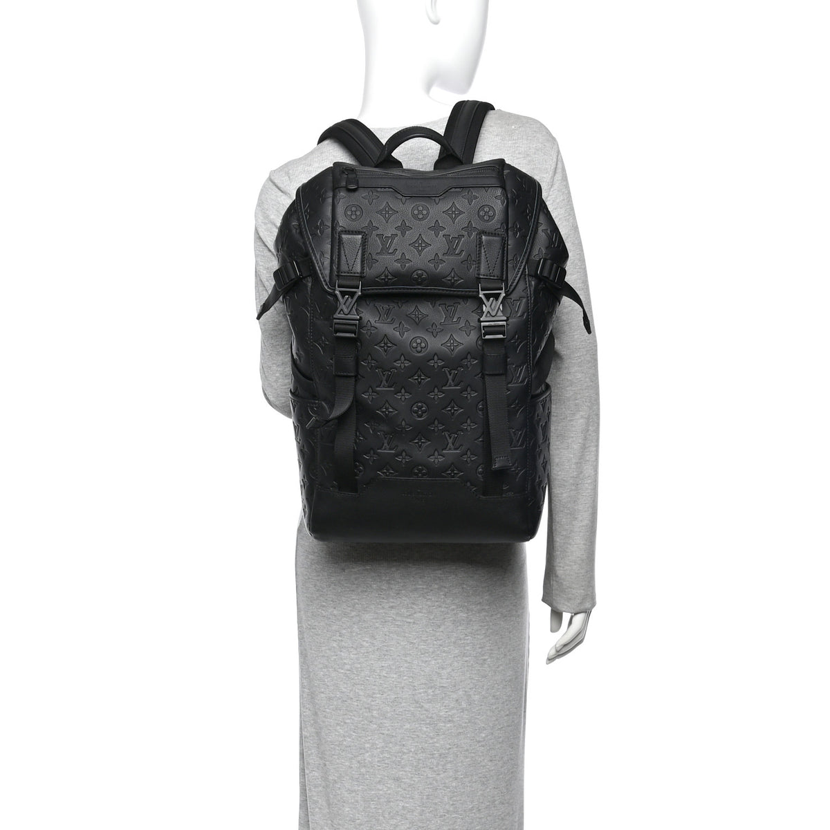 Louis Vuitton Calfskin Monogram Shadow Getaway Backpack Black 2 of 9